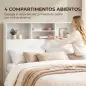 Cabecero de Cama 140 cm con Almacenaje Cabezal de Cama con 4 Compartimentos Abiertos para Dormitorio Blanco Cabecero de Cama 140 cm con Almacenaje Cabezal de Cama con 4 Compartimentos Abiertos para Dormitorio Blanco