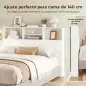 Cabecero de Cama 140 cm con Almacenaje Cabezal de Cama con 4 Compartimentos Abiertos para Dormitorio Blanco Cabecero de Cama 140 cm con Almacenaje Cabezal de Cama con 4 Compartimentos Abiertos para Dormitorio Blanco
