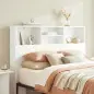 Cabecero de Cama 140 cm con Almacenaje Cabezal de Cama con 4 Compartimentos Abiertos para Dormitorio Blanco Cabecero de Cama 140 cm con Almacenaje Cabezal de Cama con 4 Compartimentos Abiertos para Dormitorio Blanco