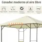 Cenador de Jardín 3x3x2,6 m Pabellón de Exterior Gazebo con Marco de Acero y 8 Orificios de Drenaje Impermeable para Patio Crema Cenador de Jardín 3x3x2,6 m Pabellón de Exterior Gazebo con Marco de Acero y 8 Orificios de Drenaje Impermeable para Patio Crema