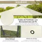 Cenador de Jardín 3x3x2,6 m Pabellón de Exterior Gazebo con Marco de Acero y 8 Orificios de Drenaje Impermeable para Patio Crema Cenador de Jardín 3x3x2,6 m Pabellón de Exterior Gazebo con Marco de Acero y 8 Orificios de Drenaje Impermeable para Patio Crema