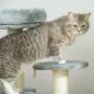 Árbol Rascador para Gato Ø40x65 cm con 3 niveles y Cuerda Colgante Plataformas y Postes con Cuerda de Sisal Natural Gris