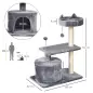 Árbol Rascador para Gatos 81 cm Torre para Gatos con Cama Plataforma Refugio Poste de Sisal y Bolas 60x40x81 cm Gris Árbol Rascador para Gatos 81 cm Torre para Gatos con Cama Plataforma Refugio Poste de Sisal y Bolas 60x40x81 cm Gris