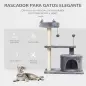 Árbol Rascador para Gatos 81 cm Torre para Gatos con Cama Plataforma Refugio Poste de Sisal y Bolas 60x40x81 cm Gris Árbol Rascador para Gatos 81 cm Torre para Gatos con Cama Plataforma Refugio Poste de Sisal y Bolas 60x40x81 cm Gris