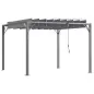 Cenador de Jardín 3x3 m con Diseño de Lamas Superior Giratorio hasta 135° Protección UV 50+ y Marco de Aluminio Gris Cenador de Jardín 3x3 m con Diseño de Lamas Superior Giratorio hasta 135° Protección UV 50+ y Marco de Aluminio Gris
