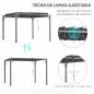 Cenador de Jardín 3x3 m con Diseño de Lamas Superior Giratorio hasta 135° Protección UV 50+ y Marco de Aluminio Gris Cenador de Jardín 3x3 m con Diseño de Lamas Superior Giratorio hasta 135° Protección UV 50+ y Marco de Aluminio Gris