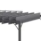 Cenador de Jardín 3x3 m con Diseño de Lamas Superior Giratorio hasta 135° Protección UV 50+ y Marco de Aluminio Gris Cenador de Jardín 3x3 m con Diseño de Lamas Superior Giratorio hasta 135° Protección UV 50+ y Marco de Aluminio Gris