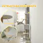Árbol para Gatos de Suelo a Techo de 225-255 cm con Altura Ajustable Múltiples Plataformas Escalera Bola Colgante Gris