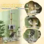 Árbol para Gatos de Suelo a Techo de 225-255 cm con Altura Ajustable Múltiples Plataformas Escalera Bola Colgante Gris
