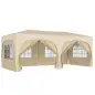 Cenador Plegable 3x6 m Gazabo con Paneles Laterales UPF50+ Altura Ajustable Bolsa de Transporte Arena