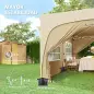 Cenador Plegable 3x6 m Gazabo con Paneles Laterales UPF50+ Altura Ajustable Bolsa de Transporte Arena
