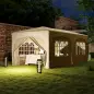 Cenador Plegable 3x6 m Gazabo con Paneles Laterales UPF50+ Altura Ajustable Bolsa de Transporte Arena