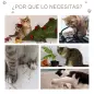 Árbol Rascador para Gatos Altura 114 cm con Postes de Sisal 3 Plataformas Casita y 2 Bolas Colgantes Gris Claro
