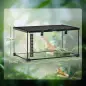 Terrario para Reptiles de Vidrio con Termómetro Cuenco de Agua para Lagartos Serpientes Arañas 50x30x25 cm Negro Terrario para Reptiles de Vidrio con Termómetro Cuenco de Agua para Lagartos Serpientes Arañas 50x30x25 cm Negro