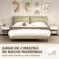 Juego de 2 Mesitas de Noche Nórdicas con Esquinas Redondeadas Cajón y Estante Abierto 40x35x45 cm Blanco Juego de 2 Mesitas de Noche Nórdicas con Esquinas Redondeadas Cajón y Estante Abierto 40x35x45 cm Blanco