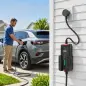 Cable de Carga Coche Eléctrico Tipo 2 3,7kW 5m 6-16A Temporizador 1-12h Enchufe Schuko Pantalla LCD IP65 de Pared Bolsa
