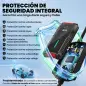 Cable de Carga Coche Eléctrico Tipo 2 3,7kW 5m 6-16A Temporizador 1-12h Enchufe Schuko Pantalla LCD IP65 de Pared Bolsa