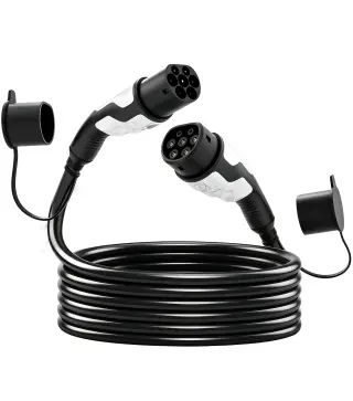 Cargador para Coche Eléctrico Tipo 2 2,2kW 32A Modo 3 Trifásico 5m IP65 con Bolsa y Paño de Limpieza para EV y PHEV Negro