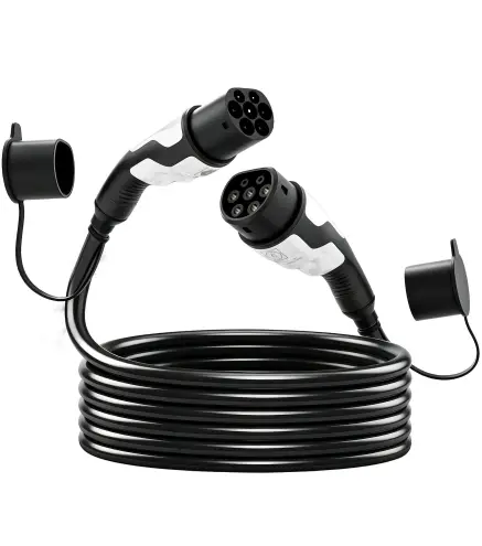 Cargador para Coche Eléctrico Tipo 2 2,2kW 32A Modo 3 Trifásico 5m IP65 con Bolsa y Paño de Limpieza para EV y PHEV Negro