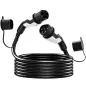 Cable de Carga Coche Eléctrico Tipo 2, 22kW 32A Modo 3 Trifásico 5m con IP65 Paño de Limpieza y Bolsa para EV y PHEV