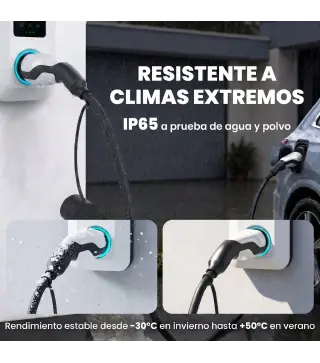 Cargador para Coche Eléctrico Tipo 2 2,2kW 32A Modo 3 Trifásico 5m IP65 con Bolsa y Paño de Limpieza para EV y PHEV Negro