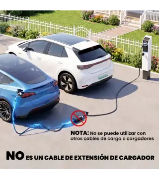 Cargador para Coche Eléctrico Tipo 2 2,2kW 32A Modo 3 Trifásico 5m IP65 con Bolsa y Paño de Limpieza para EV y PHEV Negro