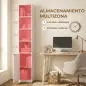 Estantería para Libros de 6 Niveles Librería Alta y Estrecha con 4 Estantes Abiertos Puerta y Estante Ajustable Blanco