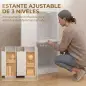 Estantería para Libros de 6 Niveles Librería Alta y Estrecha con 4 Estantes Abiertos Puerta y Estante Ajustable Blanco