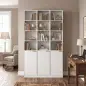 Estantería para Libros de 6 Niveles Librería Alta y Estrecha con 4 Estantes Abiertos Puerta y Estante Ajustable Blanco