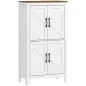 Armario de Baño Estrecho con Puertas Tipo Granero 4 Estantes y Estantes Ajustables 60x30x110 cm Blanco
