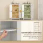 Armario de Baño Estrecho con Puertas Tipo Granero 4 Estantes y Estantes Ajustables 60x30x110 cm Blanco