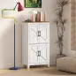 Armario de Baño Estrecho con Puertas Tipo Granero 4 Estantes y Estantes Ajustables 60x30x110 cm Blanco
