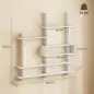 Estantería Flotante de Pared Geométrica con 4 Niveles y Compartimento Central Blanca Estantería Flotante de Pared Geométrica con 4 Niveles y Compartimento Central Blanca