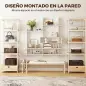 Estantería Flotante de Pared Geométrica con 4 Niveles y Compartimento Central Blanca Estantería Flotante de Pared Geométrica con 4 Niveles y Compartimento Central Blanca