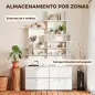 Estantería Flotante de Pared Geométrica con 4 Niveles y Compartimento Central Blanca Estantería Flotante de Pared Geométrica con 4 Niveles y Compartimento Central Blanca