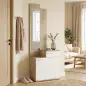 Recibidor de Entrada con Espejo Zapatero Abatible Asiento Cajón Mesa Pequeña 61x30x170 cm Blanco