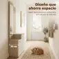 Recibidor de Entrada con Espejo Zapatero Abatible Asiento Cajón Mesa Pequeña 61x30x170 cm Blanco