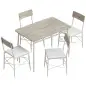 Juego de Mesa y Sillas de Comedor 5 Piezas Mesa de Cocina Rectangular con 4 Sillas Acolchadas 106x66x75 cm Roble Juego de Mesa y Sillas de Comedor 5 Piezas Mesa de Cocina Rectangular con 4 Sillas Acolchadas 106x66x75 cm Roble