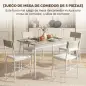 Juego de Mesa y Sillas de Comedor 5 Piezas Mesa de Cocina Rectangular con 4 Sillas Acolchadas 106x66x75 cm Roble Juego de Mesa y Sillas de Comedor 5 Piezas Mesa de Cocina Rectangular con 4 Sillas Acolchadas 106x66x75 cm Roble