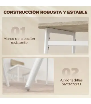 Juego de Mesa y Sillas de Comedor 5 Piezas Mesa de Cocina Rectangular con 4 Sillas Acolchadas 106x66x75 cm Roble