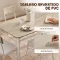 Juego de Mesa y Sillas de Comedor 5 Piezas Mesa de Cocina Rectangular con 4 Sillas Acolchadas 106x66x75 cm Roble Juego de Mesa y Sillas de Comedor 5 Piezas Mesa de Cocina Rectangular con 4 Sillas Acolchadas 106x66x75 cm Roble