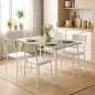 Juego de Mesa y Sillas de Comedor 5 Piezas Mesa de Cocina Rectangular con 4 Sillas Acolchadas 106x66x75 cm Roble Juego de Mesa y Sillas de Comedor 5 Piezas Mesa de Cocina Rectangular con 4 Sillas Acolchadas 106x66x75 cm Roble