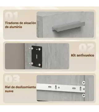 Recibidor de Entrada con Espejo Zapatero Abatible Asiento Cajón Mesa Pequeña 61x30x170 cm Gris
