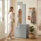 Recibidor de Entrada con Espejo Zapatero Abatible Asiento Cajón Mesa Pequeña 61x30x170 cm Gris Recibidor de Entrada con Espejo Zapatero Abatible Asiento Cajón Mesa Pequeña 61x30x170 cm Gris