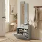 Recibidor de Entrada con Espejo Zapatero Abatible Asiento Cajón Mesa Pequeña 61x30x170 cm Gris Recibidor de Entrada con Espejo Zapatero Abatible Asiento Cajón Mesa Pequeña 61x30x170 cm Gris