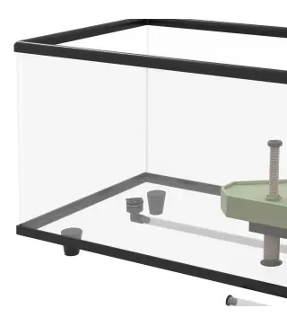 Acuario para Tortugas 50L Terrario de Tortugas Pequeñas con Plataforma Rampa y Termómetro 60x30x32 cm Transparente