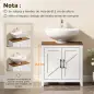 Mueble de Baño Bajo Lavabo Estilo Rústico con Estante Ajustable y 2 Puertas Tipo Granero Blanco