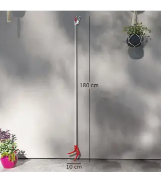 Tijeras de Podar de Jardín 180 cm con Mango de Aluminio Ligero y Resistente Cuchilla Metálica para Poda de Ramas Altas