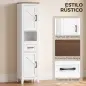 Armario de Baño Alto y Estrecho Rústico con Cajón Estante Abierto Puertas y Estantes Ajustables 34,5x30x148 cm Blanco Armario de Baño Alto y Estrecho Rústico con Cajón Estante Abierto Puertas y Estantes Ajustables 34,5x30x148 cm Blanco