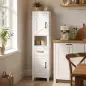 Armario de Baño Alto y Estrecho Rústico con Cajón Estante Abierto Puertas y Estantes Ajustables 34,5x30x148 cm Blanco Armario de Baño Alto y Estrecho Rústico con Cajón Estante Abierto Puertas y Estantes Ajustables 34,5x30x148 cm Blanco